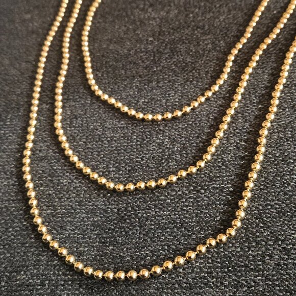 Napier Vintage Triple Strand Layered Necklace - Picture 3 of 12